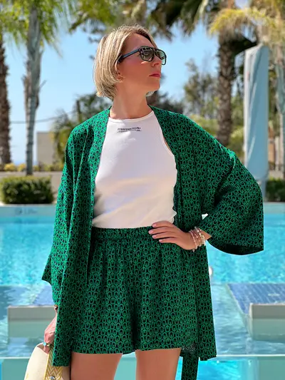 Костюм летний туника кимоно с шортами